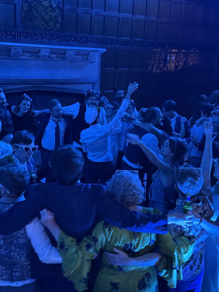 Wedding guests dancing at a Mr Beats DJ wedding reception in Essex